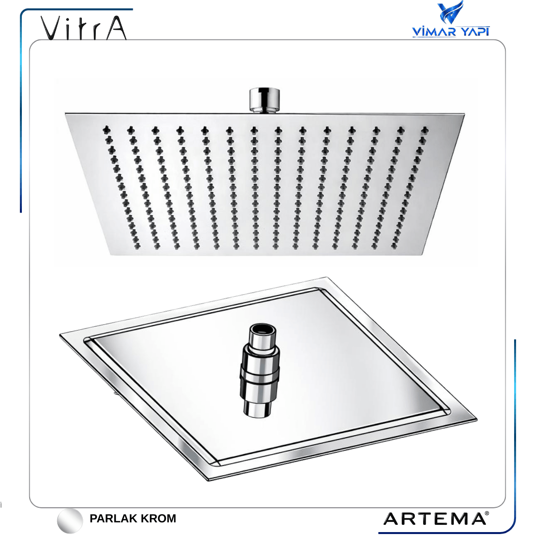 A45673 Lite LS Duş Başlığı 30 Cm Kare, krom