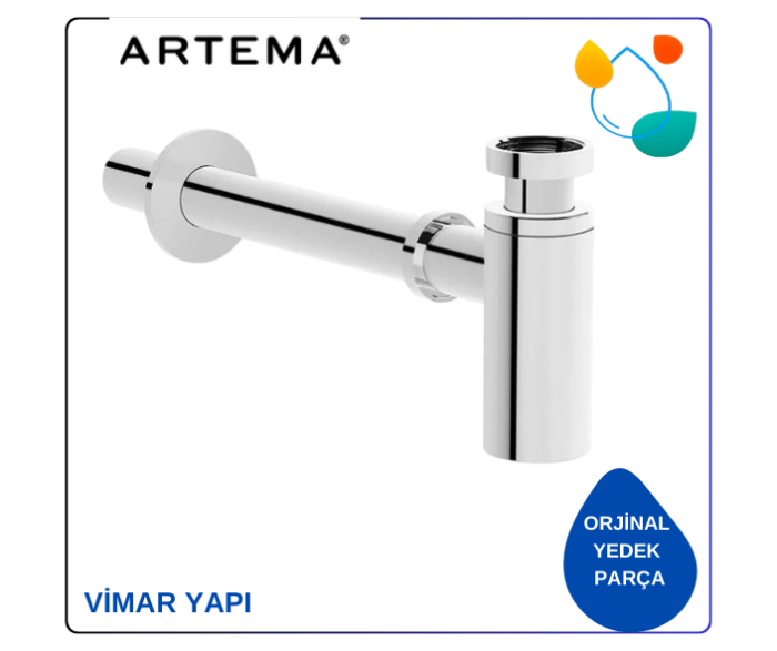 A45123 Lavabo sifonu (T tipi), krom - Görsel 3