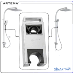 A3338101YP Askı  A45699 Kare Kolon Duş Uyumlu - Görsel 2