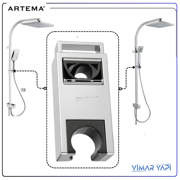 A3338101YP Askı  A45699 Kare Kolon Duş Uyumlu - Görsel 2