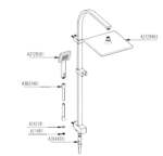 A3338101YP Askı  A45699 Kare Kolon Duş Uyumlu - Görsel 5