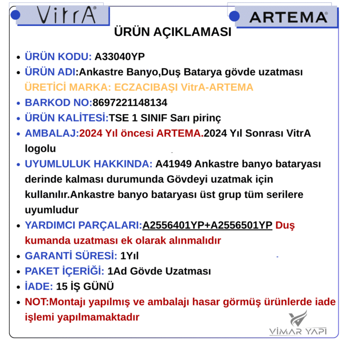 GÜNCEL TASARIM (1100 x 1100 piksel) (15) A33040YP Gövde Uzatma Grubu-Ankastre Banyo-Duş - Görsel 4