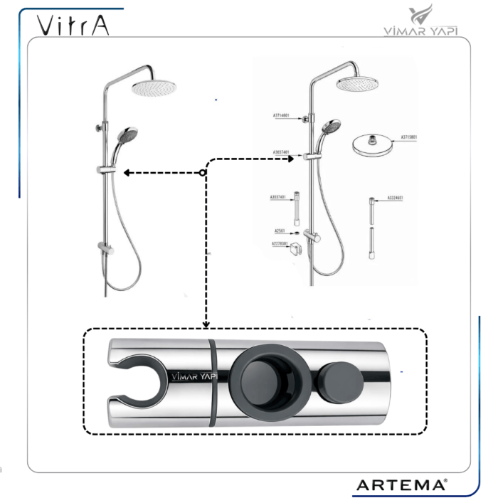 A3374801YP Oynar Askı A3348601 Kolon Duş 22MM - Görsel 3