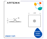 A45707STA Rain Q Duş Başlığı Kare 22X22 - Görsel 2