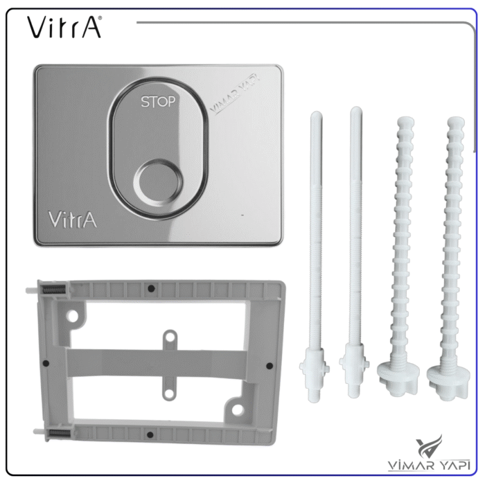 711-10802222 701-1080 VitrA Kumanda Paneli Durdurmalı Parlak Krom - Görsel 5