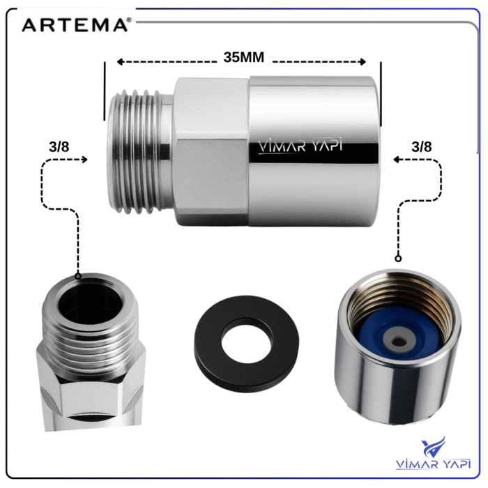 A3157601YP:3/8 Grup Çekvalf Adaptör - Görsel 4