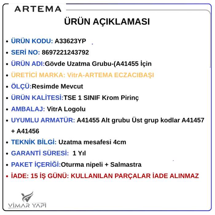 A33623YP2222 A33623YP Gövde Uzatma Grubu-(A41455 İçin - Görsel 6