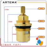 A31104YP ARTEMA:Gr.Salmastra G3/4 90° Saga Kapalı