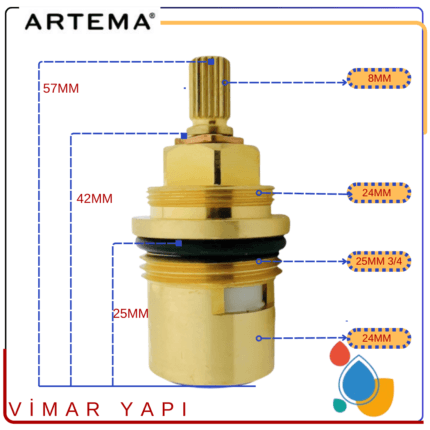 A31104YP ARTEMA:Gr.Salmastra G3/4 90° Saga Kapalı
