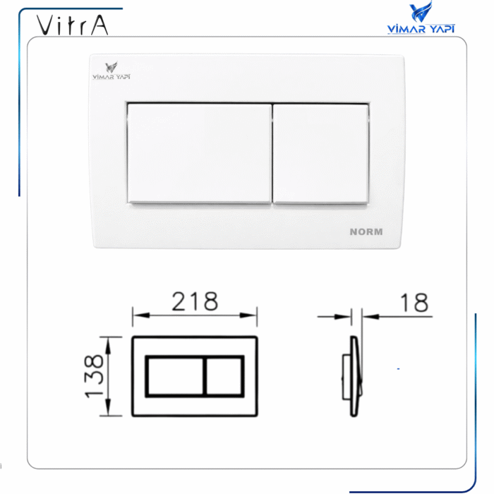 437011YP VitrA Kumanda Panel Beyaz (Norm)Ön kısım. - Görsel 4