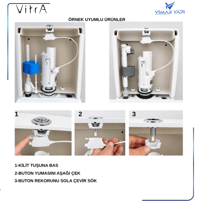 429549YP1TE 3/6 Halatlı İç Takım Boşaltma Basma Butonu - Görsel 5