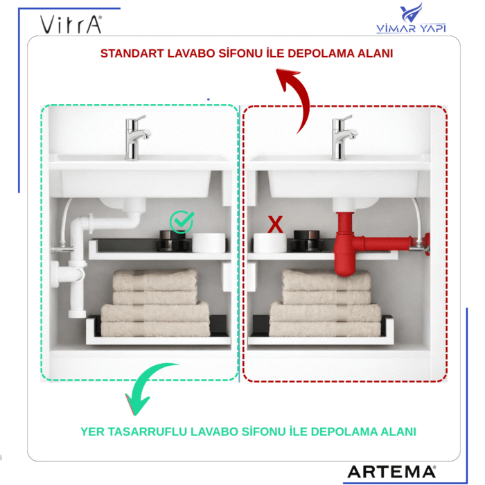 6606583YP VitrA Miral lavabo P tip sifon 600 85003 - Görsel 2