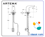 A47104 ARTEMA Wing Fotoselli Lavabo Bataryası (Elektrikli - Çift Su Girişli) - Görsel 2