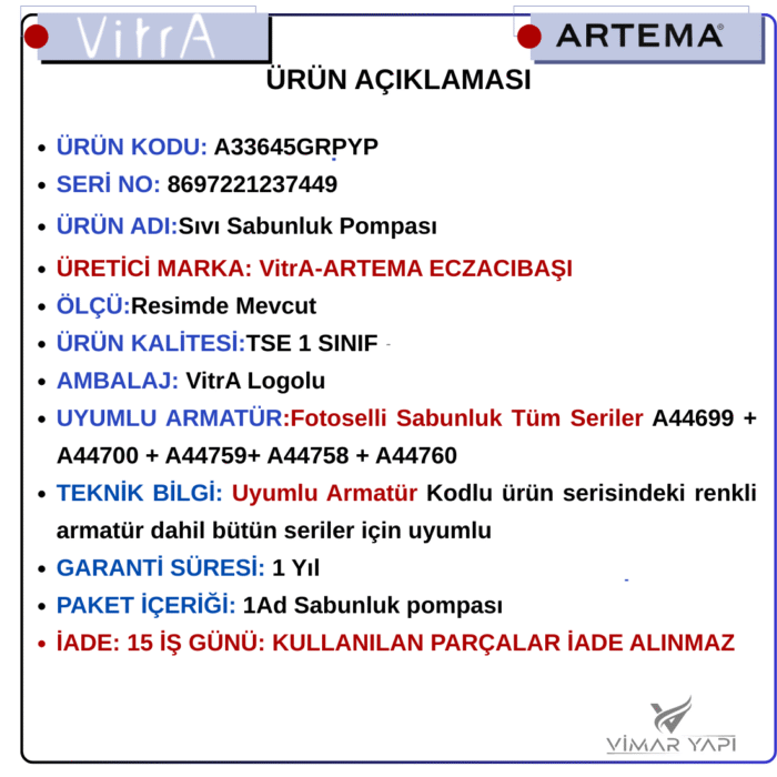 A33645GRPYP Sıvı Sabunluk Pompası Origin - Görsel 3