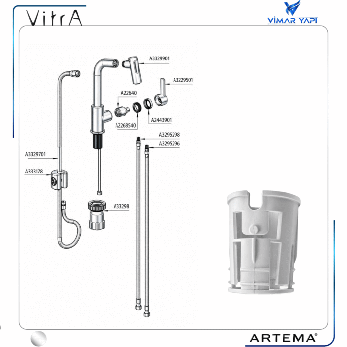 A21088YP El Duşu Yataklama Parçası Pull Out (A42146+A42145 Uyumlu - Görsel 3