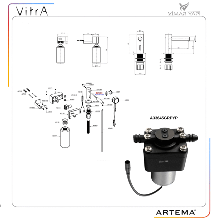 A33645GRPYP Sıvı Sabunluk Pompası Origin - Görsel 7