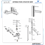 A3288701YP Kumanda Kolu Lavabo+Banyo+Duş Pure - Görsel 3