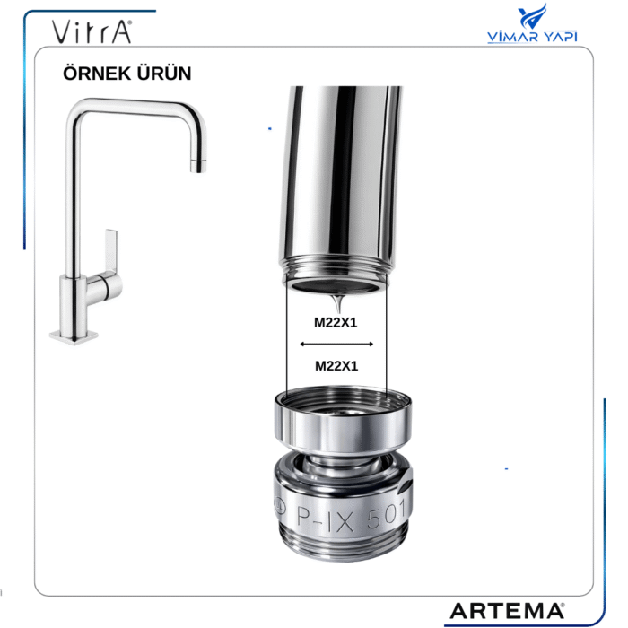 A3164101YP Gr. Mafsal M22x1 - Görsel 2