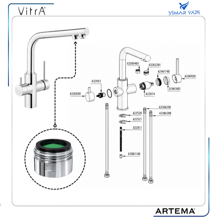 A3329401YP Gr. Perlatör M20x1 A3326401 - Görsel 2
