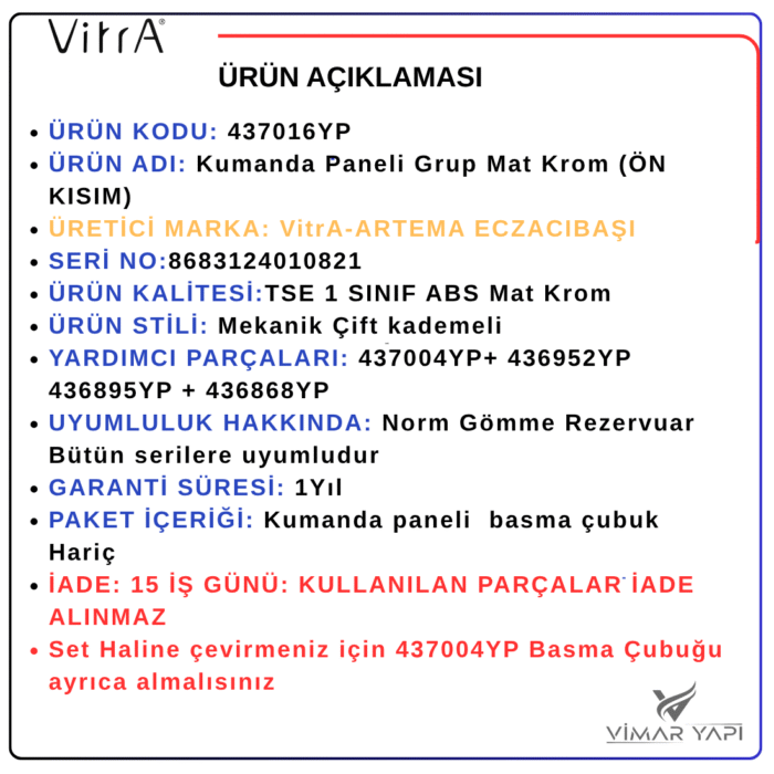 437016YP22222 437016YP Kumanda Paneli Mat Krom Norm (ÖnKısım) - Görsel 5