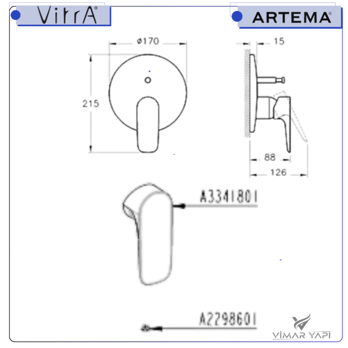 A3341801YP+A2298601YP Kumanda Kolu  X-Line Ank Ban Bat - Görsel 4