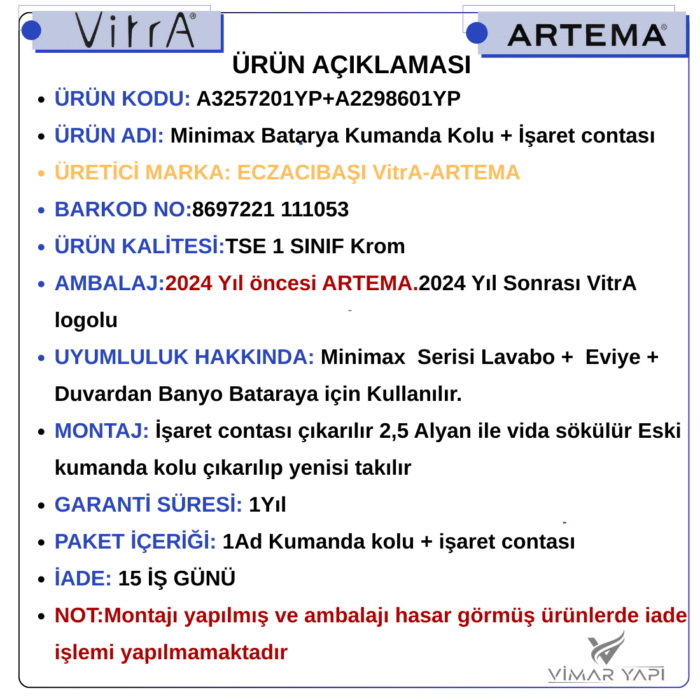 A3257201YP+A2298601YP Kumanda Kolu Minimax - Görsel 6