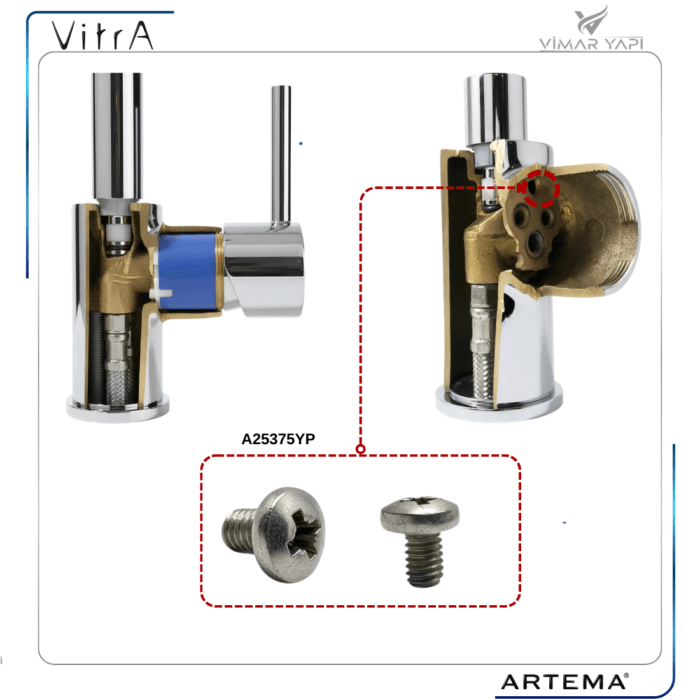 A25375YP Vida M3x4 DIN 7985 Armatür Çıkış Boru Sabitleme - Görsel 2