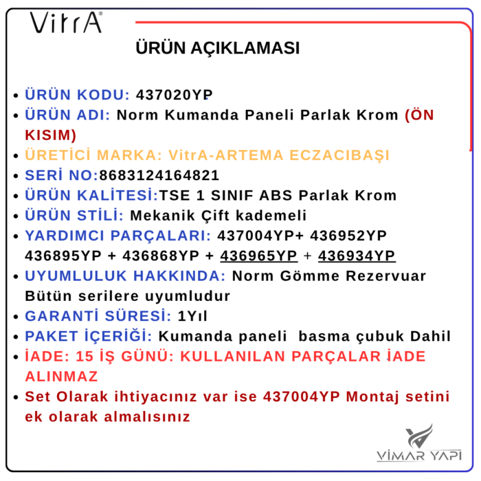 GÜNCEL TASARIM (1100 x 1100 piksel) (4) 437020YP Kumanda Paneli Grup Parlak Krom Norm (Ön Kısım) - Görsel 6