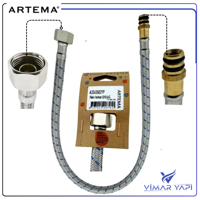 GÜNCEL TASARIM (1100 x 1100 piksel) (10) A3343502YP Flex Hortum Q105xG3/8 L500 DN6 - Görsel 2