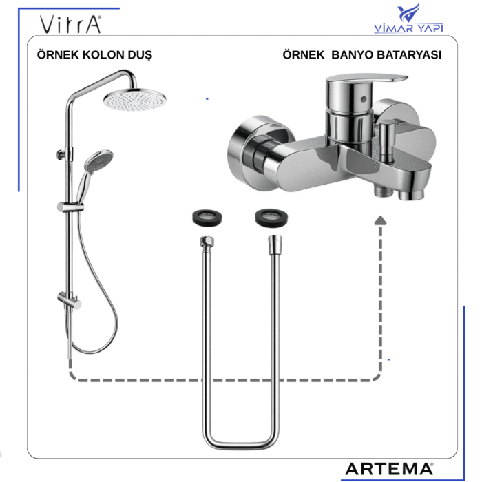 A3343901YP Kolon Duş Spiral Chromolux 60 Cm (ACS) 1/2 - Görsel 2