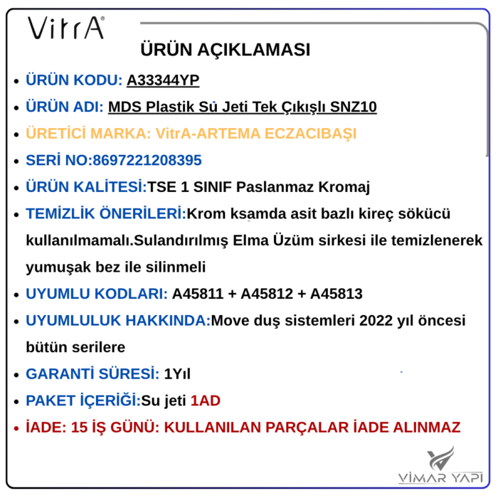 A33344YP2 A33344YP MDS Plastik Su Jeti Tek Çıkışlı SNZ10 (Eski seri) - Görsel 5