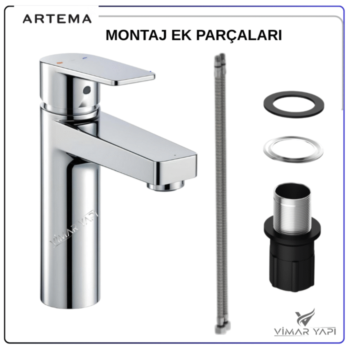 A42938 Artema Flow Square Lavabo Bataryası - Görsel 2