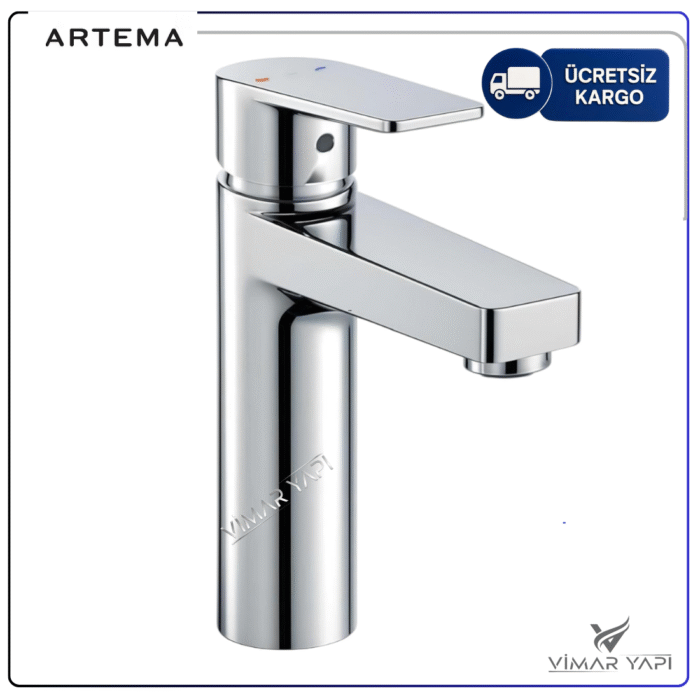 A42938 Artema Flow Square Lavabo Bataryası - Görsel 1
