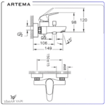 A43057 Artema Flow Round Banyo Bataryası Krom - Görsel 2