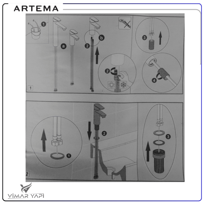 A42966 ARTEMA Nuvo Round Lavabo Bataryası - Görsel 5