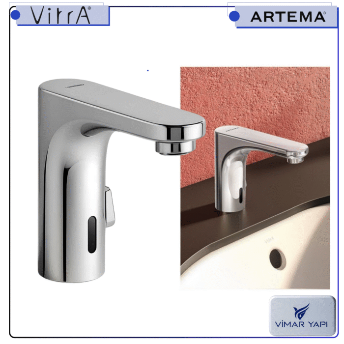 A47122 Root Round Temassız Lavabo Bataryası (Çift Su Girişli) - Görsel 4