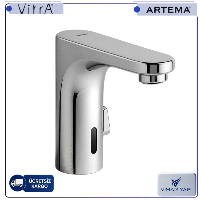 A47122 Root Round Temassız Lavabo Bataryası (Çift Su Girişli) - Görsel 1