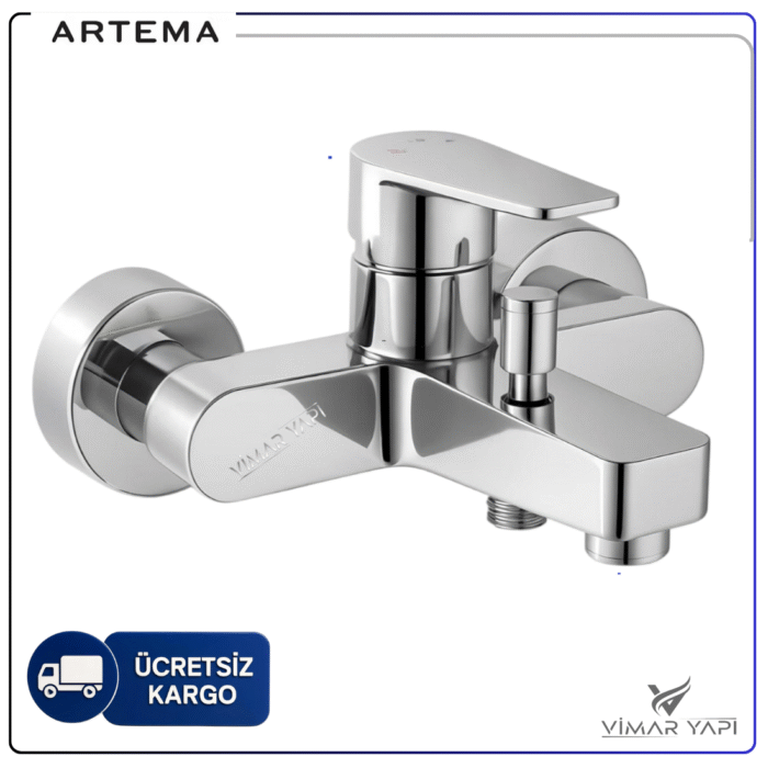 Artema A43063 Flow Square Krom Banyo Bataryası - Görsel 1