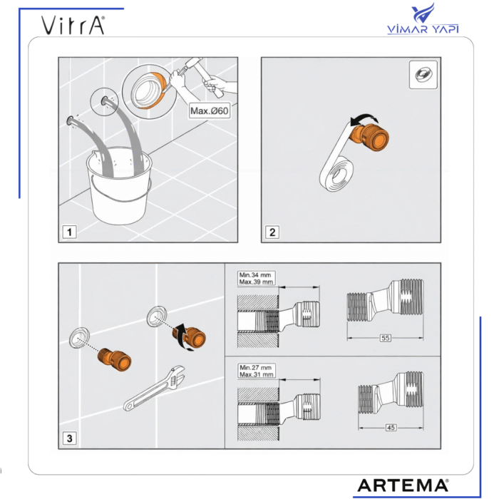 A43057 Artema Flow Round Banyo Bataryası Krom - Görsel 4