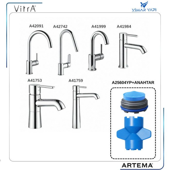 A25604YP+Anahtar VitrA-Artema Perlatör M215x1-A Cache Slot - Görsel 5