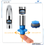 A25604YP+Anahtar VitrA-Artema Perlatör M215x1-A Cache Slot - Görsel 3