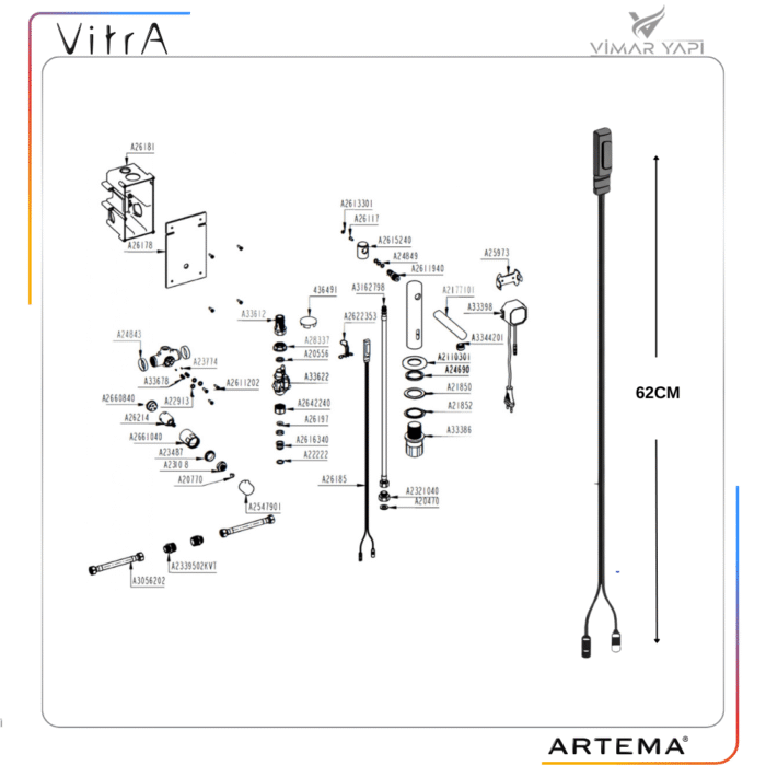 A26185YP Sensör 400-400mm (Origin Lav Bat) - Görsel 3
