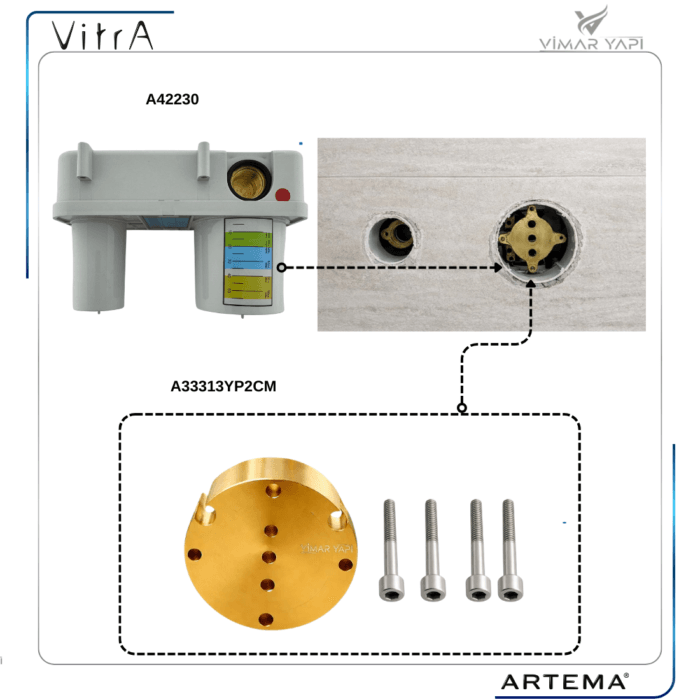 A33313YP 2cm Ankastre Lavabo batarya uzatması (2cm) - Görsel 2