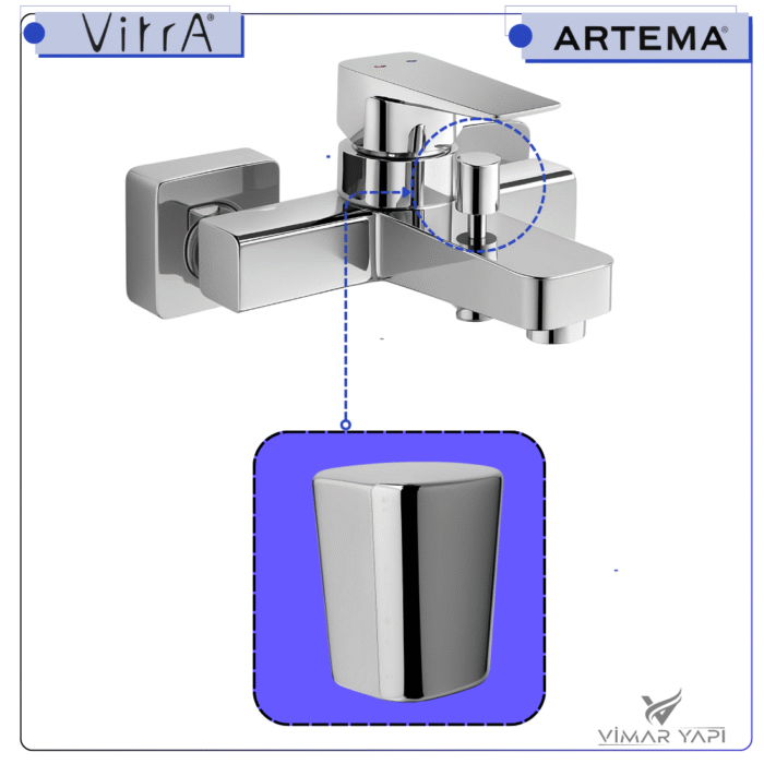 A2641901YP Duş Kumanda Volanı Yeni seri krom - Görsel 2