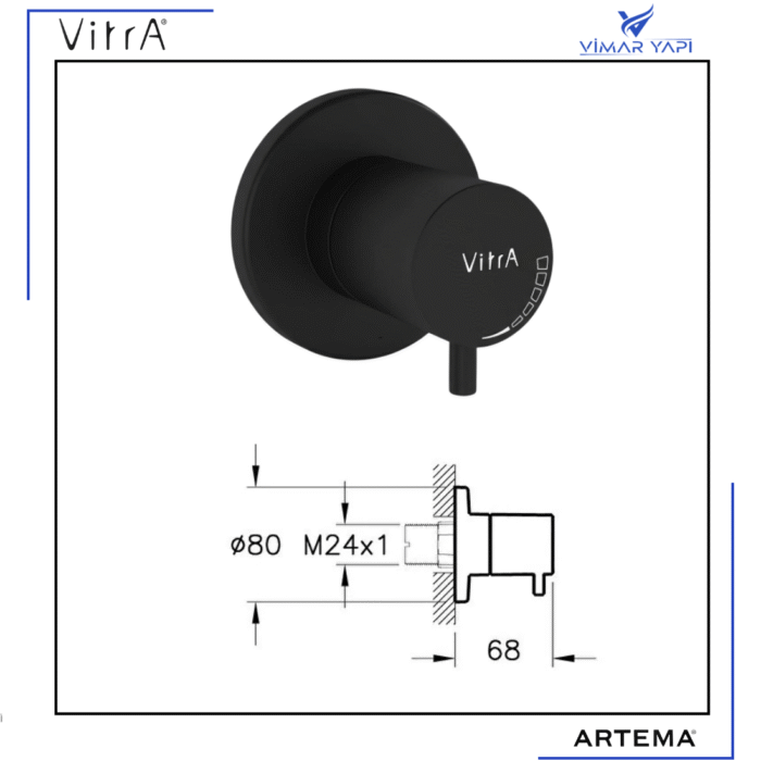 A4145836WTC Origin Ank. Stop Valf-Sıva Üstü, mat siyah - Görsel 4