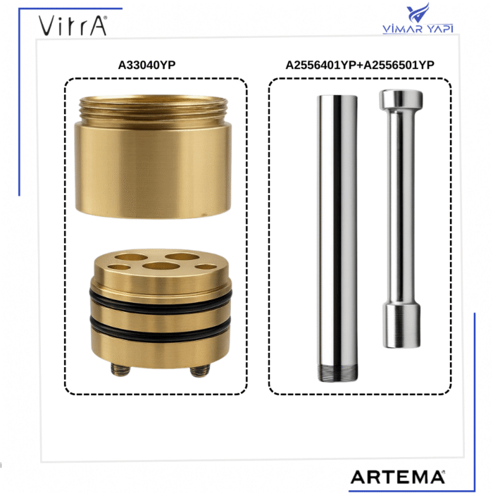 A33040YP+A2556401YP+A2556501YP Ankastre Banyo Duş uzatma seti - Görsel 2