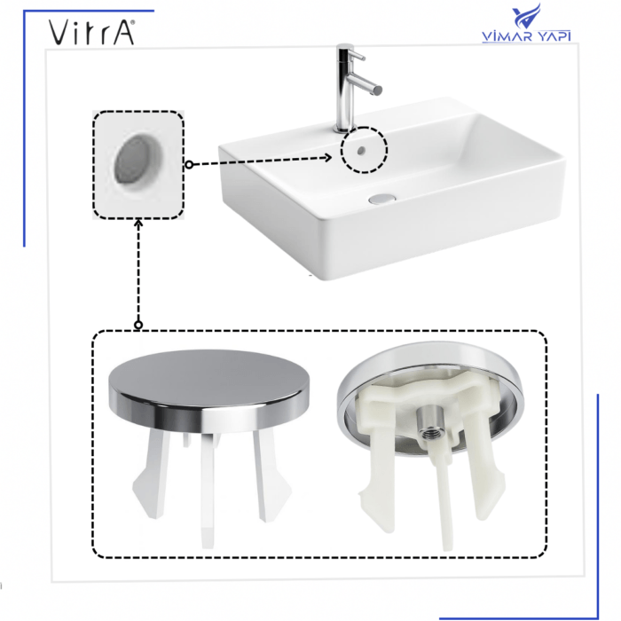 A45166 Üç Lavabo TaşmaYüzüğü Krom Kaplama - Görsel 2