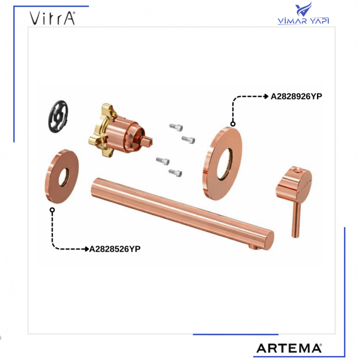 A2828926YP+A2828526YP Origin Rozet Ø100 + Rozet Ø80 (Bakır) - Görsel 3