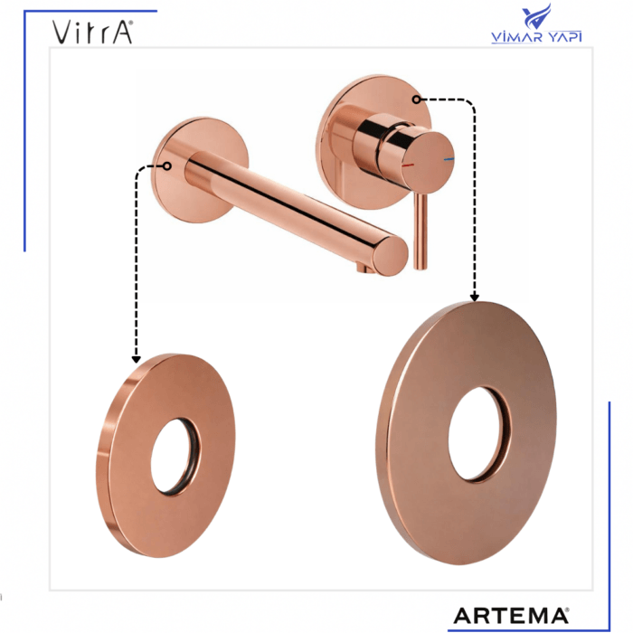 A2828926YP+A2828526YP Origin Rozet Ø100 + Rozet Ø80 (Bakır) - Görsel 2