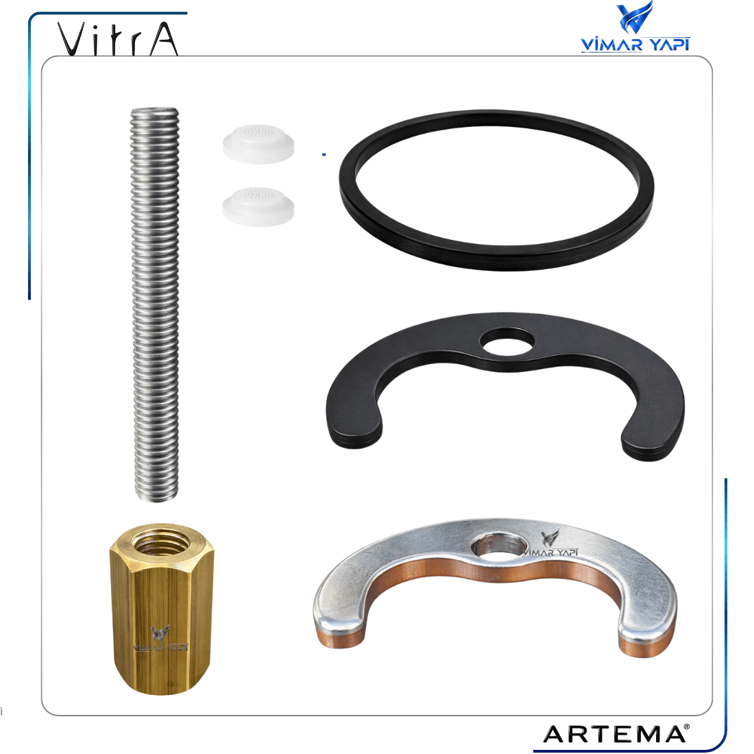 A33727YP Gr. Tespit Plaka+Saplama M8/L=70+Filtre